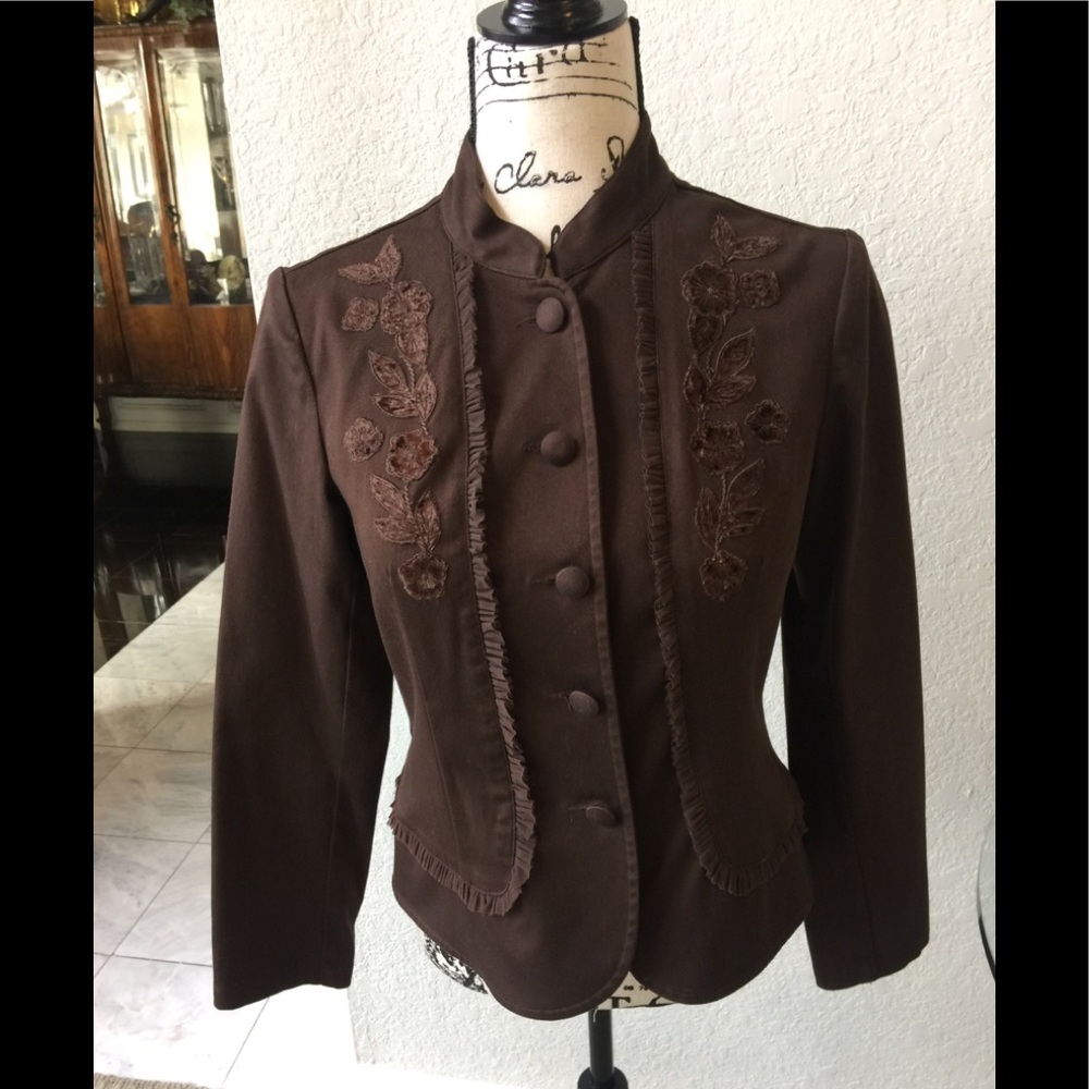TALBOTS PETITE WOMENS STRETCH JACKET